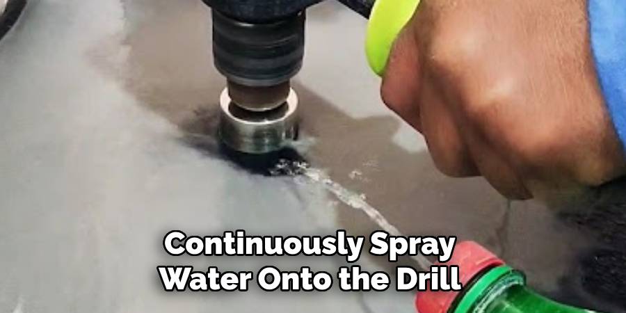Continuously Spray
Water Onto the Drill