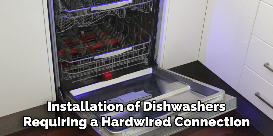 Installation of Dishwashers
Requiring a Hardwired Connection