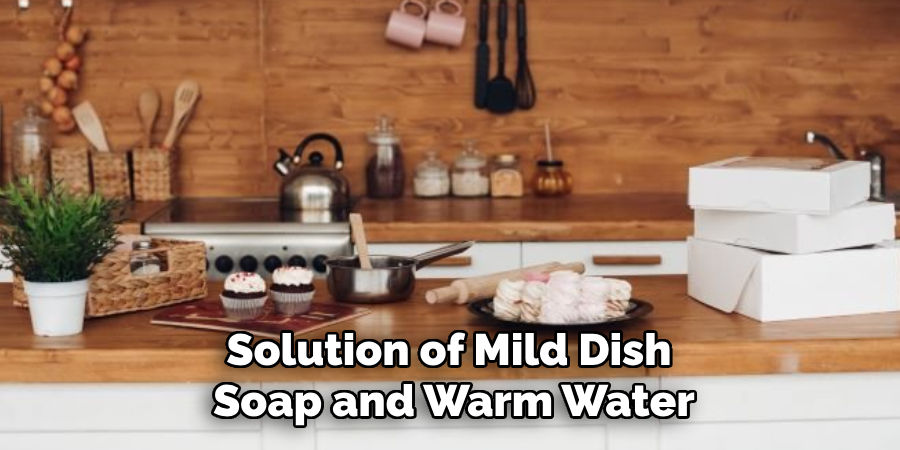 Solution of Mild Dish
Soap and Warm Water