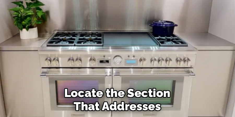 Locate the Section That Addresses